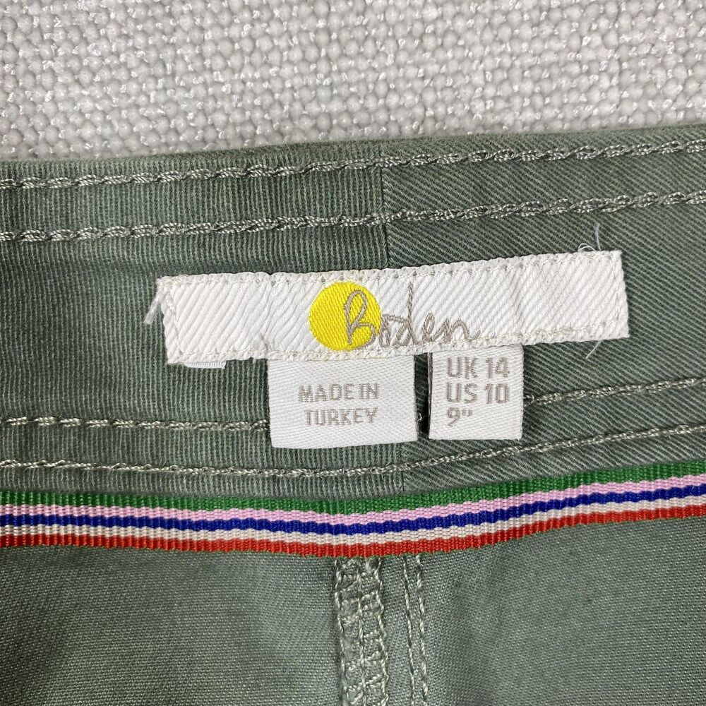 Boden Shorts Womens 10 Green 9 " Chino Utility Pockets Cotton Blend Casual - Picture 7 of 10